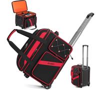 BOSSTIN Rolling DJ Cable Bag with Wheels - DJ Gig Bag Case for Equipment with 15.6" Laptop Compartment, Padded Detachable Dividers, Multi-Pocket Travel Storage for Music Gear & Accessories