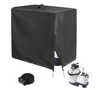 Bossvel Waterproof Sand Filter System Cover for Intex Krystal Clear Pool Pump, Black Oxford Cloth, Water Resistant, Sunlight Resistant, Zipper Closure, Kordelzug Strap, 51 x 44 x 52 cm