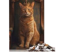 Bossy Cat Throne Crown Puzzle, kreative Puzzles für Erwachsene, 500-teilige Puzzles für Teenager, Puzzle, Lernspielzeug, Geschenk (52 x 38 cm)