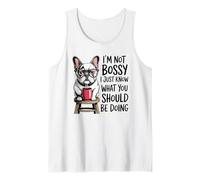 Bossy French Bulldog Coffee Lover | Funny Frenchie Mom Tank Top