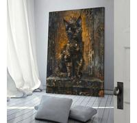 Bossy Tortoiseshell Cat Canvas Wall Art Bedroom for Teens Girl Women Living Room Decoration Wall Decoration 12x18inch(30x45cm)