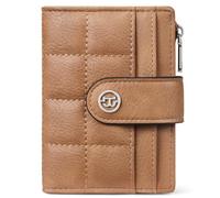 BOSTANTEN Small Wallet for Women PU Leather RFID Blocking Credit Card Holder Compact Purse with Zip Coin Pocket, Camel Brown, S, Casual