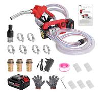 Bostar 21V Cordless Diesel Transfer Pump (Compatible with Makita 18V), 45L/min Self-Priming Fuel Pump (5m) & 10m Lift, Auto Nozzle & 5 Replacement Vanes, for Red Diesel, Heating Oil & Kerosene