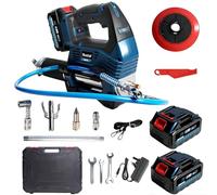 Bostar Cordless Grease Gun 21V, 12000 PSI Electric Grease Gun Kit with 2x 4.0Ah Batteries, Metal Air Bleeder Valve Brushless Motor, 3-Speed Control, Heavy Duty for Tractor, HGV & Plant Machinery