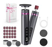 Bostar Electric Callus Remover, 9 Gear, 3-in-1 Professional Callus Removal, Foot Care, Nail Care, Pedicure Set with LED Display, 2 Nano Glasses, 40 Replacement Pads for Dead Hard Skin Women (Grey)