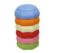 BOSTEU 6PCS Stackable Stepping Stones, Non-Slip Balance Stones Rainbow Crossing River Stones, Balance Beam Game for Obstacle Course, Sensory Play