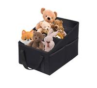 BOSTEU Car Organiser for Front or Back Seat, Waterproof Oxford Fabric Storage, Holds Toys, Snacks, Cups, Books, Tissue, Keeps Car Tidy and Clean (black)