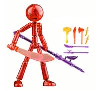 BOSTEU DIY Action Figure 3D Printed Multi Joint Movable Stick Man Poseable Doll (orange)