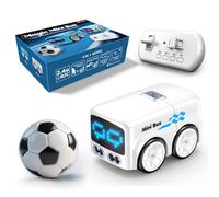 BOSTEU Magic Mini RC Bus Sensor Car, Inductive Mini Interactive Cars Follows the Line, Cartoon Vehicle with Auto-Avoidance & LED Expression Lights (white)