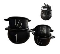 BOSTEU Mini Witch Cauldron Set, 4PCS Stackable Halloween Black Cauldron Measuring Cups, Halloween Candy Bowl Cauldron Witchcraft Party Decorations