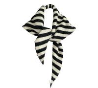 BOSTEU Stripe Knitted Triangle Scarf for Women, Aesthetic Headscarf Shawl Neck Warmer Versatile Head Wrap for Fall Winter (black)