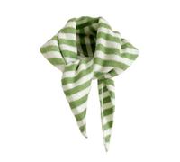BOSTEU Stripe Knitted Triangle Scarf for Women, Aesthetic Headscarf Shawl Neck Warmer Versatile Head Wrap for Fall Winter (green)