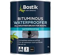 Bostik Bituminous Waterproofer for Roofs is a Premium Grade, Solvent-Based bituminous waterproofer for use on All Common Roofing Materials. 5 Litre, Colour: Black