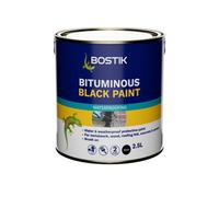 Bostik Cementone Bituminous Black Paint 2.5L - Weather Protection On Metals, Concrete, Roofing Felts, Iron Asphalt and Wood