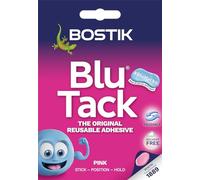 Bostik Blu Tack, Multipurpose Reusable Adhesive, Clean, Safe & Easy to Use, Non-Toxic, Handy Size, Colour: Pink