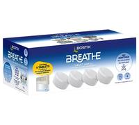 Bostik Breathe Dehumidifier Refill Tablets Pack of 4 - Cover Areas Up to 25m2 - Dye-Free and Fragrance Free - For Use Around The Home and in Caravans and Motorhomes - Last up to 4 Months