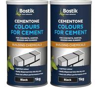 Bostik Colours for Cement, For Concrete, Mortar, Render and Screeds, Available in 5 Intermixable Colours, For Interior and Exterior Use, Colour: Black, Size: 1kg (Pack of 2)