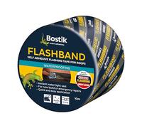 Bostik Flashband Self Adhesive Flashing Tape for Roofs, Provides an Instant Watertight Seal, Colour: Grey, 75mm x 10m