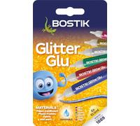 Bostik Glitter Glue Pens for Arts and Crafts, Easy to Use, Less Mess, Washable, Solvent Free, UKCA and CE Approved, 6 Coloured Glue Pens