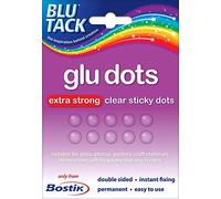 Bostik Glu Dots - Extra Strong, Double Sided Glue Dots, For Instant Fixing & Crafts, Easy to Use, No Mess, Clear, x64 Glu Dots
