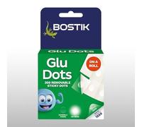 Bostik Glu Dots on a Roll Clear - 200 Dots Pack - Removable Double Sided Adhesive - Instant Fixing & Crafts - Easy to Use No Mess