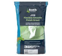 Bostik J115 Flexible Smooth Finish Tile Grout White - 5kg - Mould-Resistant - Waterproof - Non-Slip - Suitable for Walls & Floors - Indoor/Outdoor Use