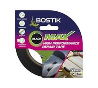 Bostik | Max Repair Tape | Black | Ultra Strong Waterproof Duct Tape | Maximum Bond Strength | Heat, Water & UV Resistant | Indoor & Outdoor Use | 50mm x 20m Roll