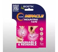 Bostik Miracle Tape Double Sided Mounting Tape Reusable 19mmx1.5m Clear - 30628185