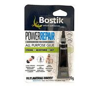 Bostik Power Repair Adhesive, Ultra Strong, Fast Drying, SM Polymer Technology, Dual Nozzle, Colour: Clear, 20g Tube
