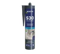 BOSTIK Pro-Sealant S30 Sanitary Acetoxy Silicone Sealant, For Kitchen and Bathrooms, Waterproof, Colour: Clear, 310ml
