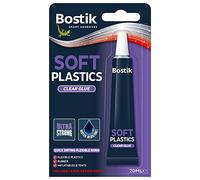 Bostik Soft Plastics Clear Glue, Ultra Strong, Water Resistant, Quick Drying, Flexible Bond, Ideal for Repairing Inflatables and Tents, Colour: Clear, Size: 20ml