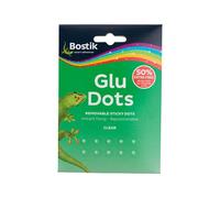 Bostik Glu Dots - Removable, Double Sided Glue Dots, for Instant Fixing & Crafts, Easy to Use, No Mess, Clear, x64 Glu Dots