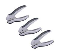 Bostitch Office EZ Squeeze One-Hole Punch, 10 Sheet Capacity, Lightweight, Gray/Blue, Pack of 3