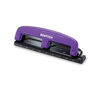 Bostitch Office EZ Squeeze Reduced Effort 3-Hole Punch, 12 Sheets, Purple