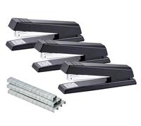 Bostitch Office No-Jam Premium Desktop Stapler, Full-Strip, Black, 1,250 Staples Included, 3-Pack