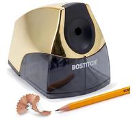 Bostitch Personal Electric Pencil Sharpener, Powerful Stall-Free Motor, High Capacity Shavings Tray, Gold Chrome