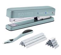 Bostitch Titan Heavy Duty Metal Stapler, 50 Sheet Capacity with 1250 Standard Staples and 500 Extended Staples, Ergonomic Staple Remover, Jam Free Stapling, Full Strip Stapler, Sage