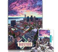 Boston 1000 Pieces Jigsaw Puzzles For Teens And Adults,Educational Toys Is Ideal As A Gift for The Whole Family 38x26cm