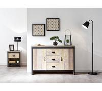 GFW Boston 2 Door 3 Drawer Sideboard Oak, Brown