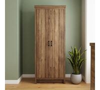 Boston 2 Door Wardrobe Storage Shelf Hanging Rails Bedroom Knotty Oak