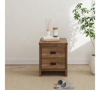 Boston 2 Drawer Bedside Table Knotty Oak
