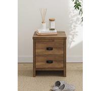 Boston 2 Drawer Bedside Table Oak