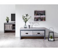 Boston 2 Drawer Coffee Table Grey for Living Room, Bedroom, Dining, Hallway