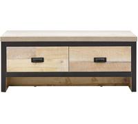 GFW Boston 2 Drawer Oak Coffee Table - Size: 35 x 87 x 48cm - Brown - Wilko