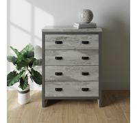 GFW Boston 4 Drawer Grey Chest of Drawers - Wilko