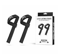 Boston Barbell 2-Ply Lifting Straps - Heavy-Duty Weightlifting Straps for Deadlifts & Pull Training - Extra-Strong Grip Support - Black