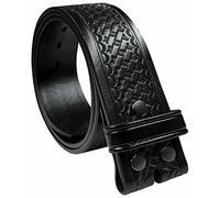 Boston Basketweave One Piece Full Grain Cowhide Belt Strap 1 3/4" Wide - Black - 36
