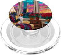 Boston Beagle City Sunset Retro Dog Art PopSockets PopGrip for MagSafe
