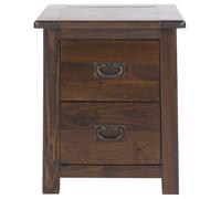 Boston Bedside Cabinet - 2 Drawer - Dark Wood