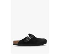 Boston Braided Black Suede Leather Clogs - Black Suede / 40